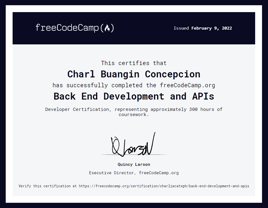 Back End Development and APIs